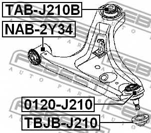 Подвеска рычага независимой подвески колеса FEBEST TAB-J210B - изображение 1