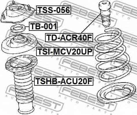 Амортизатор передний для TOYOTA ALPHARD(ANH1#,ATH1#,MNH1#), PREVIA(ACR3#,CLR3#,MCR3#) <b>FEBEST TD-ACR40F</b> - изображение 1