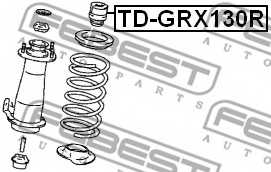 Амортизатор задний для TOYOTA CROWN(AWS21#,GRS20#,GRS21#), MARK X(GRX12#,GRX13#) <b>FEBEST TD-GRX130R</b> - изображение 1