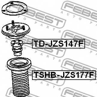 Амортизатор передний для LEXUS GS(JZS147, JZS160, UZS160#, UZS161) / TOYOTA ARISTO(JZS14#, JZS16#, UZS14#) <b>FEBEST TD-JZS147F</b> - изображение 1
