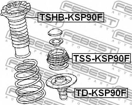 Амортизатор передний для TOYOTA AQUA, COROLLA, PORTE, PRIUS C, RACTIS, SPADE, URBAN CRUISER, VERSO S, VIOS/YARIS, YARIS <b>FEBEST TD-KSP90F</b> - изображение 1
