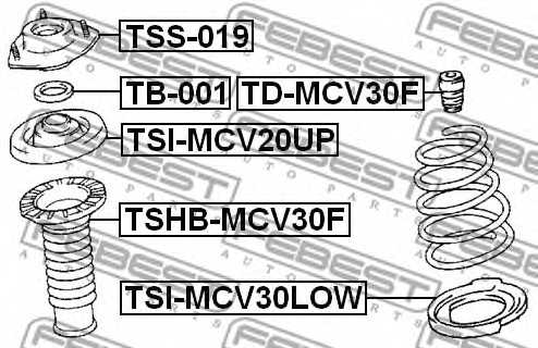 Амортизатор передний для LEXUS ES, RX / TOYOTA AURION, CAMRY SOLARA, CAMRY, KLUGER, WINDOM <b>FEBEST TD-MCV30F</b> - изображение 1