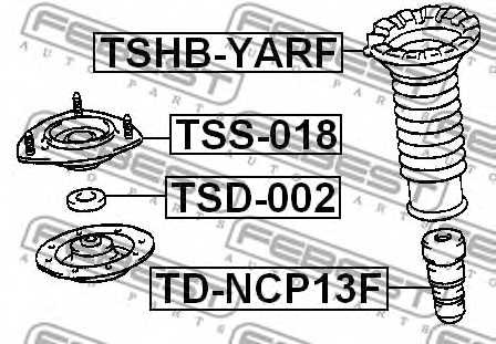 Амортизатор передний для TOYOTA bB, ECHO, IST, PLATZ, PORTE, RAUM, SIENTA, WILL CYPHA, YARIS <b>FEBEST TD-NCP13F</b> - изображение 1
