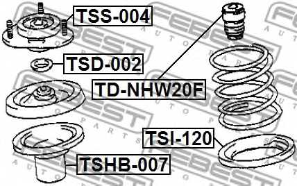 Амортизатор передний для TOYOTA ALLION, CALDINA, OPA, PREMIO, PRIUS <b>FEBEST TD-NHW20F</b> - изображение 1
