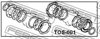 Ремкомплект, поворотный кулак FEBEST TOS-001 - изображение 1