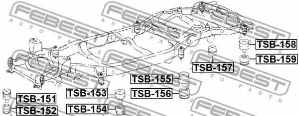 Втулка балки моста FEBEST TSB-152 - изображение 1
