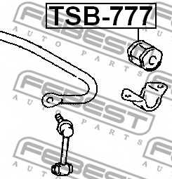 Втулка стабилизатора задняя TOYOTA CROWN/MAJESTA S18# 2003-2008 (14мм) <b>FEBEST TSB-777</b> - изображение 1