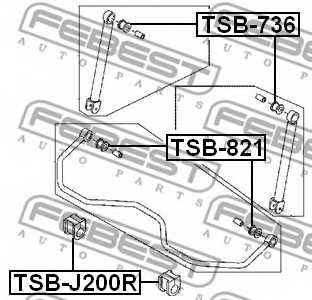 Опора стабилизатора FEBEST TSB-J200R - изображение 1