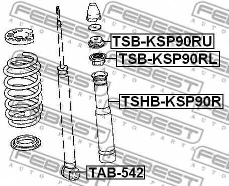 Дистанционная труба, амортизатор FEBEST TSB-KSP90RL - изображение 1