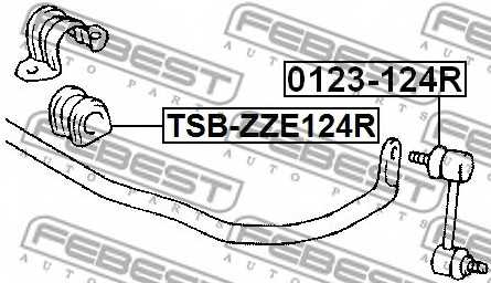 Опора стабилизатора FEBEST TSB-ZZE124R - изображение 1