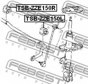 Опора стабилизатора FEBEST TSB-ZZE150R - изображение 1