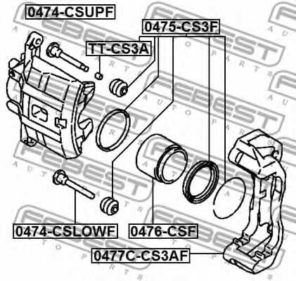 комплект принадлежностей, тормозной суппорт FEBEST TT-CS3A - изображение 1