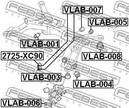 Втулка балки моста FEBEST VLAB-008 - изображение 1