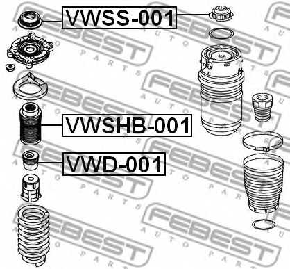 Амортизатор передний для AUDI Q7(4L) / VW TOUAREG(7L6,7L7,7LA) <b>FEBEST VWD-001</b> - изображение 1
