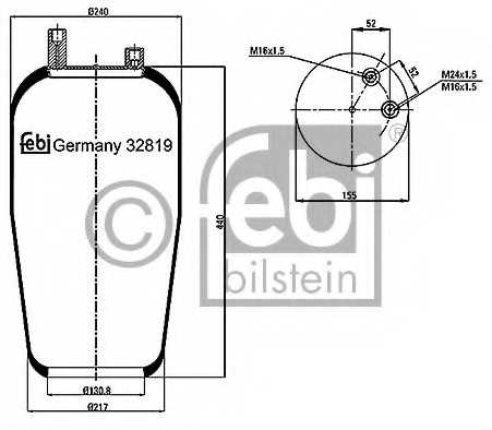 Кожух пневматической рессоры FEBI BILSTEIN 32819 - изображение