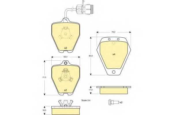 Колодки тормозные дисковые для AUDI 100(4A,C4), A6(4A,C4), A8(4D2,4D8) <b>GIRLING 6113291 / 21452</b> - изображение