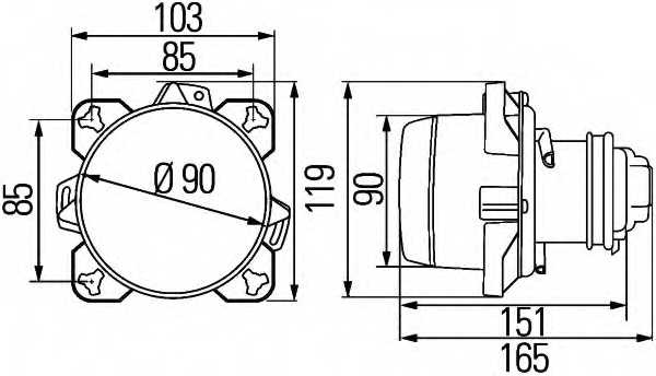 Вставка фары, основная фара HELLA 012786 / 1BL 008 193-007 - изображение 1