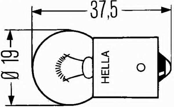 Лампа накаливания R5W 12В 5Вт HELLA 8GA 002 071-121 - изображение 1