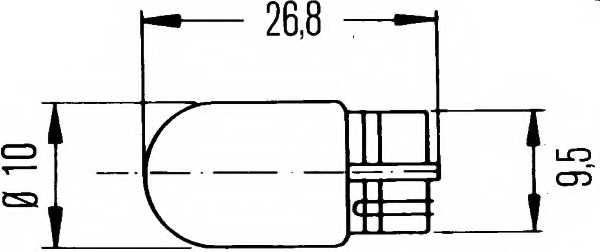 Лампа накаливания W5W 12В 5Вт HELLA 8GP 003 594-121 - изображение 1