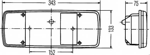 Задний фонарь HELLA E4 23215 / 2SK 003 567-321 - изображение 1