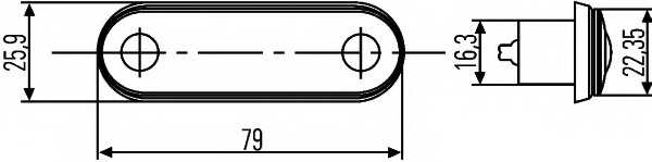 Габаритный фонарь HELLA E4 7597 / 2XA 959 790-401 - изображение 1