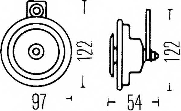 Звуковой сигнал HELLA E1 20011 / 3AL 002 952-837 - изображение 1