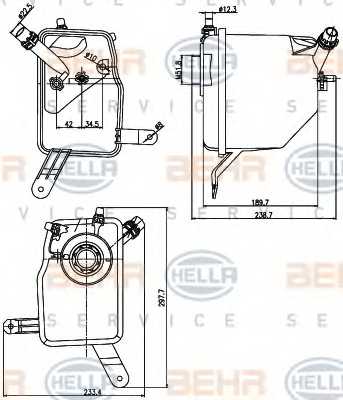 Расширительный бачек охлаждающей жидкости HELLA 8MA 376 789-731 - изображение