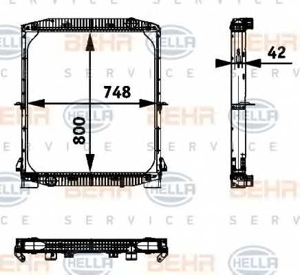 Радиатор охлаждения двигателя HELLA 8MK 376 721-611 - изображение