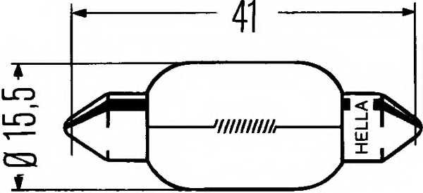 Лампа накаливания K(18W) 12В 18Вт HELLA 8GM 002 091-121 - изображение 1