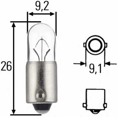Лампа накаливания T4W 6В 4Вт HELLA 8GP 002 067-061 - изображение