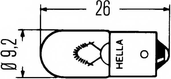 Лампа накаливания T4W 24В 4Вт HELLA 8GP 002 067-261 - изображение 1