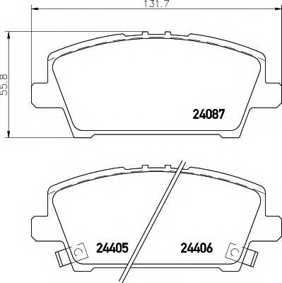 Колодки тормозные дисковые для HONDA CIVIC(FK,FN) <b>HELLA PAGID 8DB 355 006-911 / T1586</b> - изображение