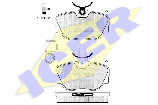 Колодки тормозные дисковые для BMW 3(E30), Z1 <b>ICER 180766-006 / 21173</b> - изображение