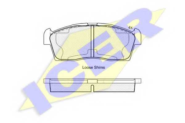 Колодки тормозные дисковые для CITROEN C-ZERO / MITSUBISHI i, MINICAB / NISSAN CLIPPER, NV100 CLIPPER RIO, NV100 CLIPPER / PEUGEOT ION / SUBARU STELLA / SUZUKI ALTO <b>ICER 181833 / 24423</b> - изображение