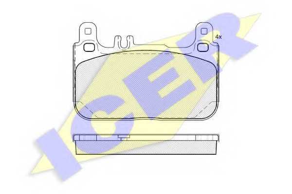 Колодки тормозные дисковые для MERCEDES S(C217,V222,W222,X222) <b>ICER 182173 / 25505</b> - изображение