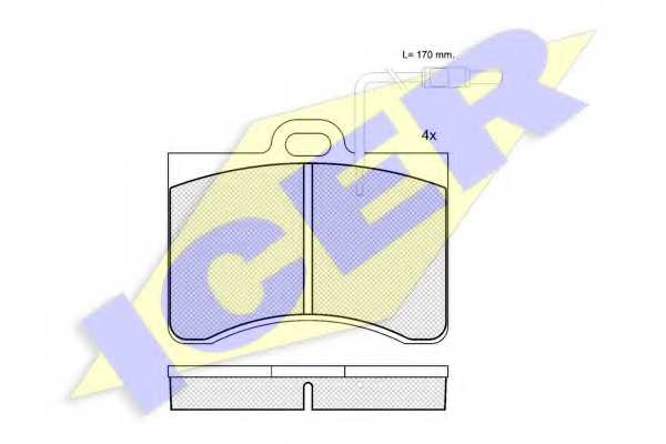 Колодки тормозные дисковые для CITROEN CX(MA), SM <b>ICER 180175 / 20356</b> - изображение