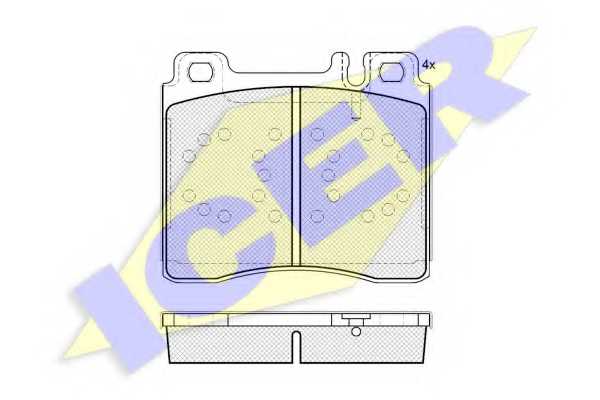 Колодки тормозные дисковые для MERCEDES S(C140,W140) <b>ICER 181158 / 21303</b> - изображение