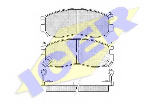 Колодки тормозные дисковые для CHRYSLER SEBRING / HYUNDAI SANTAMO / MITSUBISHI COLT, ECLIPSE, GALANT, LANCER, MIRAGE, SANTAMO, SAPPORO, SPACE RUNNER, SPACE <b>ICER 180771 / 21647</b> - изображение