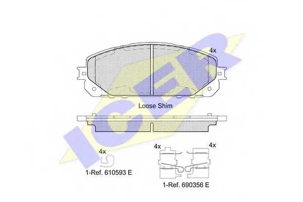 Колодки тормозные дисковые для JEEP CHEROKEE(KL) <b>ICER 182177 / 22070</b> - изображение