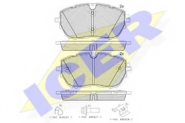 Колодки тормозные дисковые для PEUGEOT 308 <b>ICER 182227 / 22218</b> - изображение
