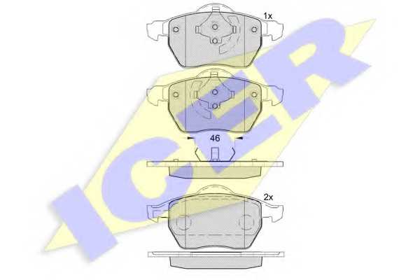 Колодки тормозные дисковые для SAAB 9-5(YS3E) <b>ICER 181767 / 23107</b> - изображение Колодки тормозные дисковые для SAAB 9-5(YS3E) <b>ICER 181767 / 23107</b> - изображение