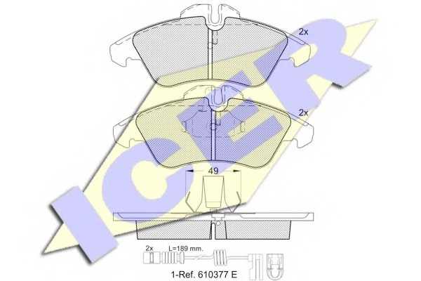 Колодки тормозные дисковые для MERCEDES SPRINTER(901,902,903,909), V(638/2), VITO(638) <b>ICER 141104-203 / 23990</b> - изображение