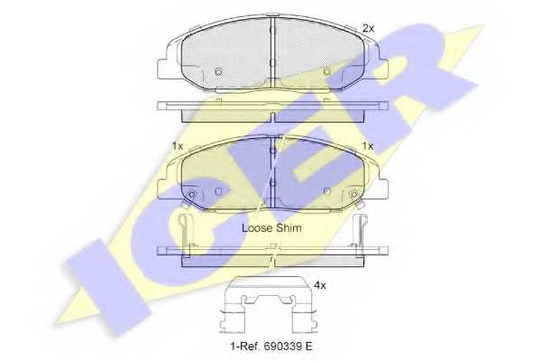 Колодки тормозные дисковые <b>ICER 182141 / 24937</b> - изображение