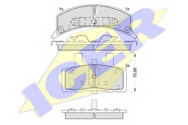 Колодки тормозные дисковые для CHEVROLET ASTRO, BLAZER K5, BLAZER S10, C1500, C2500, G20(G), SUBURBAN, TAHOE(GMT400) <b>ICER 1 Колодки тормозные дисковые для CHEVROLET ASTRO, BLAZER K5, BLAZER S10, C1500, C2500, G20(G), SUBURBAN, TAHOE(GMT400) <b>ICER 141563 / 25373</b> - изображение