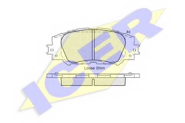 Колодки тормозные дисковые для TOYOTA COROLLA(#NZE16#, NDE18#, NKE16#, NRE18#, NZE16#, ZRE17#, ZRE18#) <b>ICER 182172 / D1210- Колодки тормозные дисковые для TOYOTA COROLLA(#NZE16#, NDE18#, NKE16#, NRE18#, NZE16#, ZRE17#, ZRE18#) <b>ICER 182172 / D1210-8969</b> - изображение