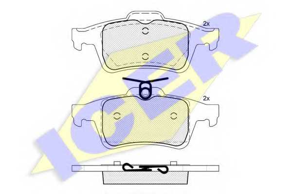 Колодки тормозные дисковые для MAZDA 3(BL), 5(CR19,CW), PREMACY(CP) <b>ICER 181825 / D973-8248</b> - изображение