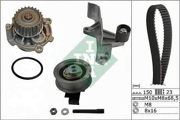 Комплект грм с насосом AUDI A4 (B6-B7), VW PASSAT (3B3) 2.0 <b>INA 530054631</b> - изображение