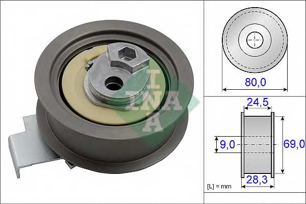 Ролик грм натяжной VW PASSAT (3B3) 1.8T, 2.0i <b>INA 531084010</b> - изображение