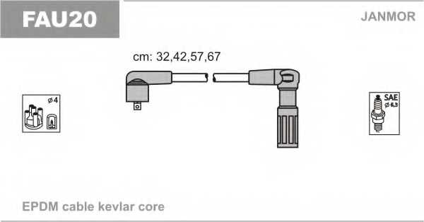 Комплект проводов зажигания JANMOR FAU20 - изображение Комплект проводов зажигания JANMOR FAU20 - изображение