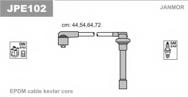 _=RC-HE 73=BR-600/330=JP102 !ком-т проводов Honda Civic 1.4-1.5 91> <b>JANMOR JPE102</b> - изображение